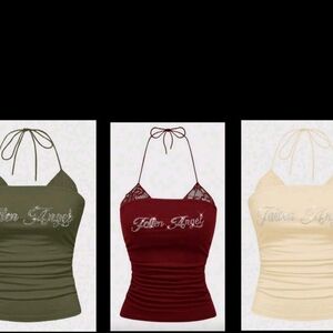 ROMWE Women's Camisoles - Green, Red, Cream